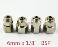 10 pieces 6mm x 18 bsp brass straight female pneumatic pipe hose quick coupler connector coupling fitting
