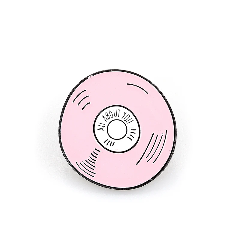 Disc Милый рюкзак камера CD книга эмалированный значок-булавка брошь Розовая серия платье Нагрудный значок девочка рюкзак ювелирные изделия детский подарок - Metal color: Disc