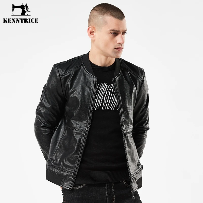 KENNTRICE Новое поступление весенние мужские тонкие куртки рок мужская куртка из