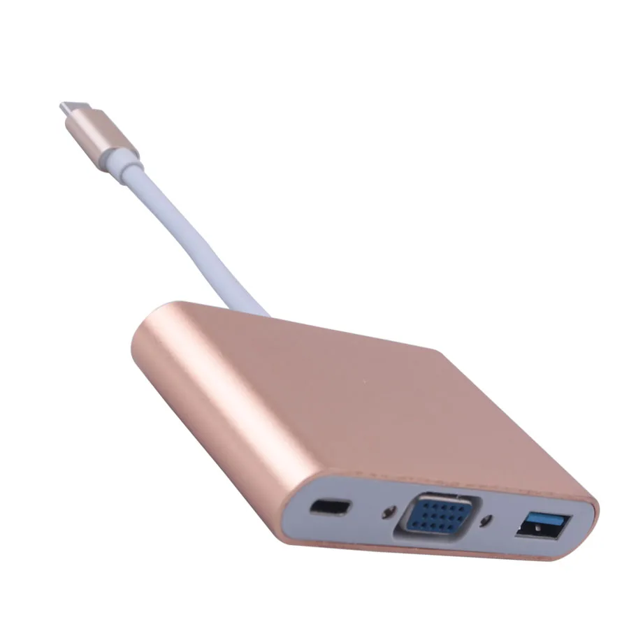 Адаптер-конвертер Elistooop с USB 3 1 Type C на VGA в концентратор зарядным портом PD для Apple