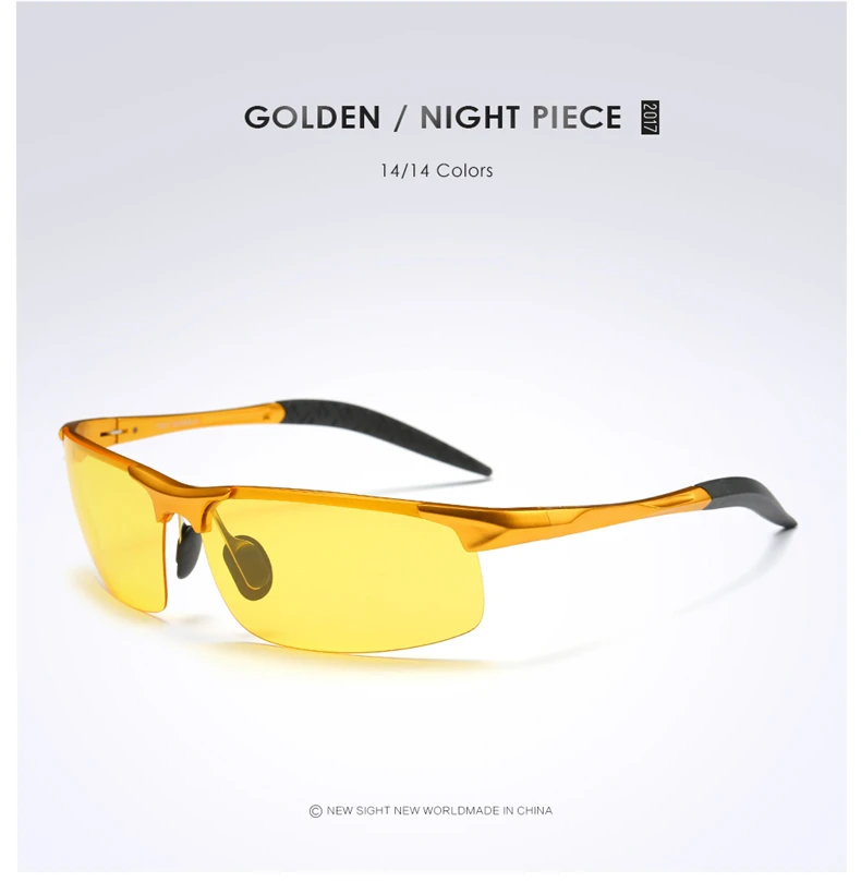 Новые очки для ночного вождения es Half Frame Смола Желтые линзы Oculos мужские очки ночного видения Поляризованные стеклянные антибликовые очки