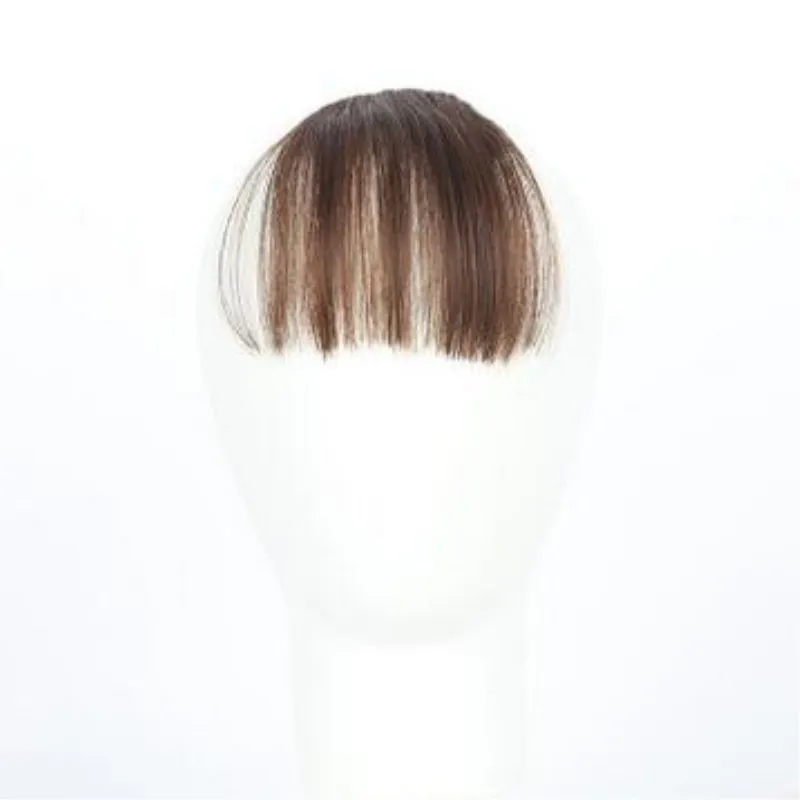 Light Brown Накладные волосы для наращивания, аксессуары для укладки волос, накладные волосы, челка, заколка на передней части, аккуратный взрыв для женщин, черный, коричневый цвет - Цвет: Light Brown
