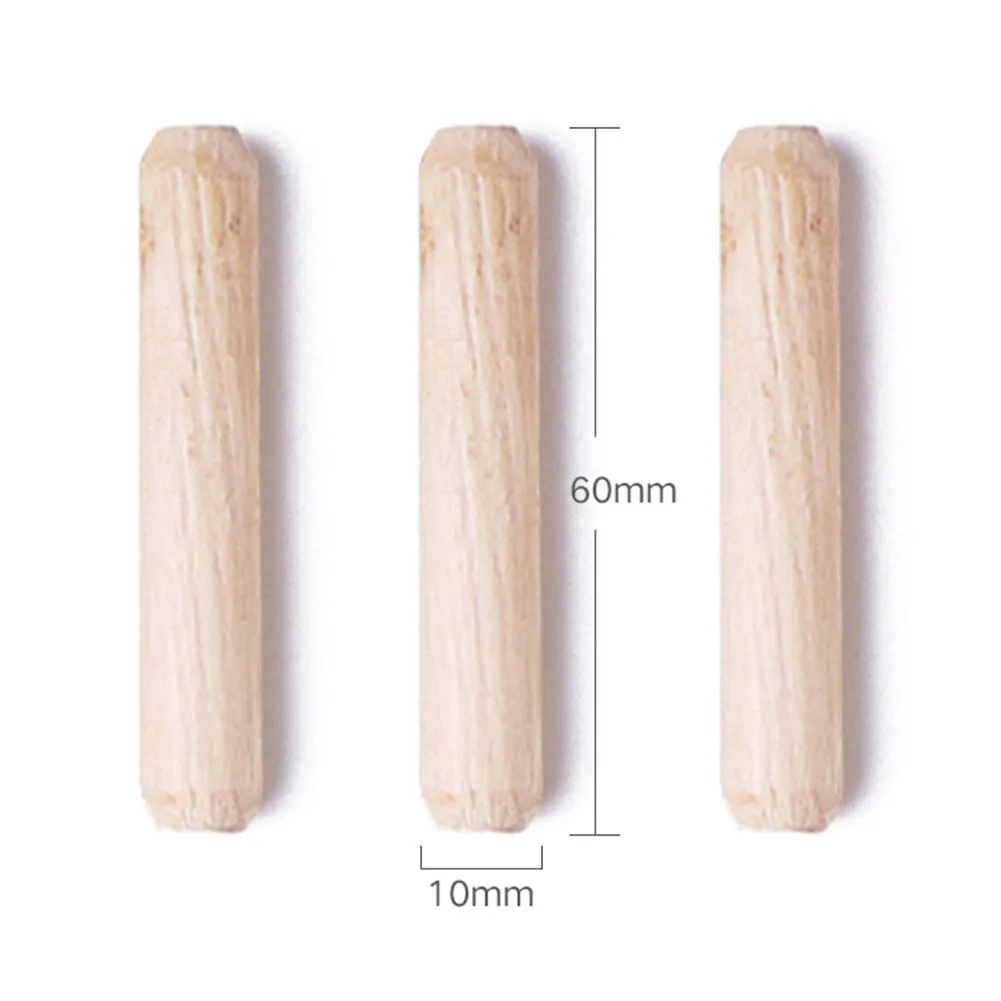 10x60mm 100 шт./упак. 8*40/8*50/10*60 мин сосны круглые деревянные стержни палочки Премиум прочный деревянный дюбель для поделки своими руками модель здания - Диаметр: 10x60mm