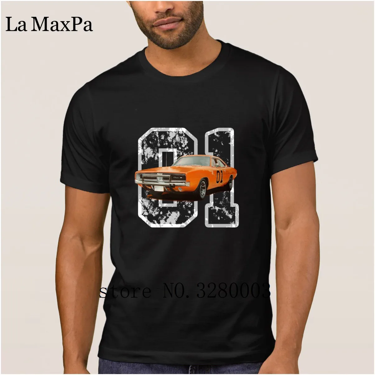 La Maxpa Costume Breathable men's t shirt 1970 charger general lee t-shirt Sunlight Pattern tee man cool Top Quality | Мужская