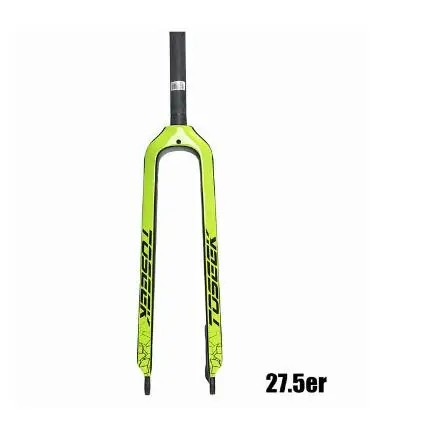 27.5er yellow TOSEEK 26/27. 5/29 дюймов труба из углеродистого волокна 3K полностью из углеродного волокна, вилы велосипед Mtb горный велосипед вилка, части велосипеда 1-1/8" - Цвет: 27.5er yellow