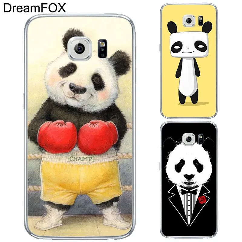 DREAMFOX L138 Cute Panda Soft TPU Silicone Cover For Samsung Galaxy S5 S6 S7 S8 S9 S10 5G S10E Lite Edge Plus Case |