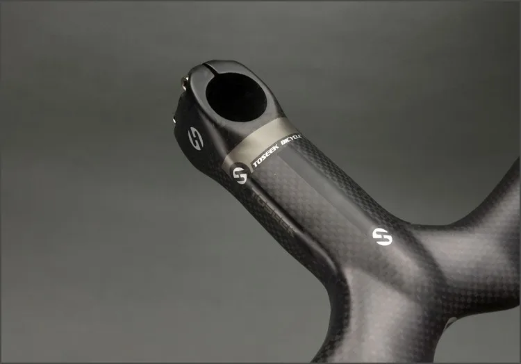 TOSEEK углеродного волокна MTB велосипед Интегрированный горизонтальные руль 31,8x600/620/640/660/700/720 мм с стволовых 90/100/110/120 мм