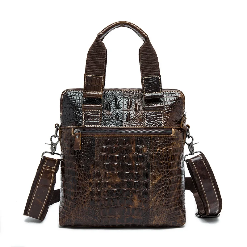 Сумка крокодиловая мужская из натуральной кожи роскошный саквояж на плечо 100%