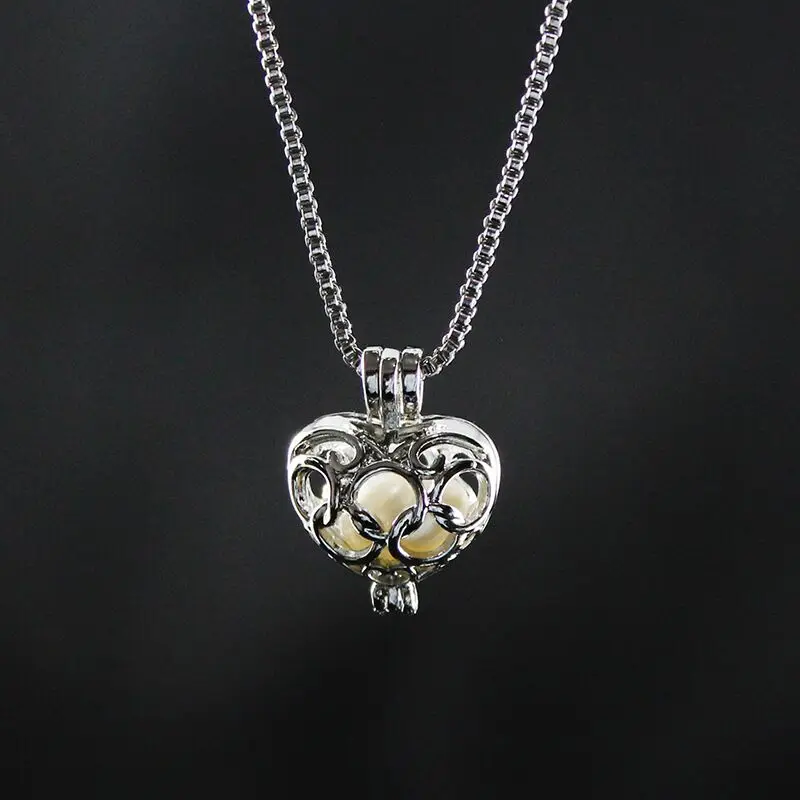 Подвеска медальон в форме сердца с подвеской виде медальона надписью love wish pearl