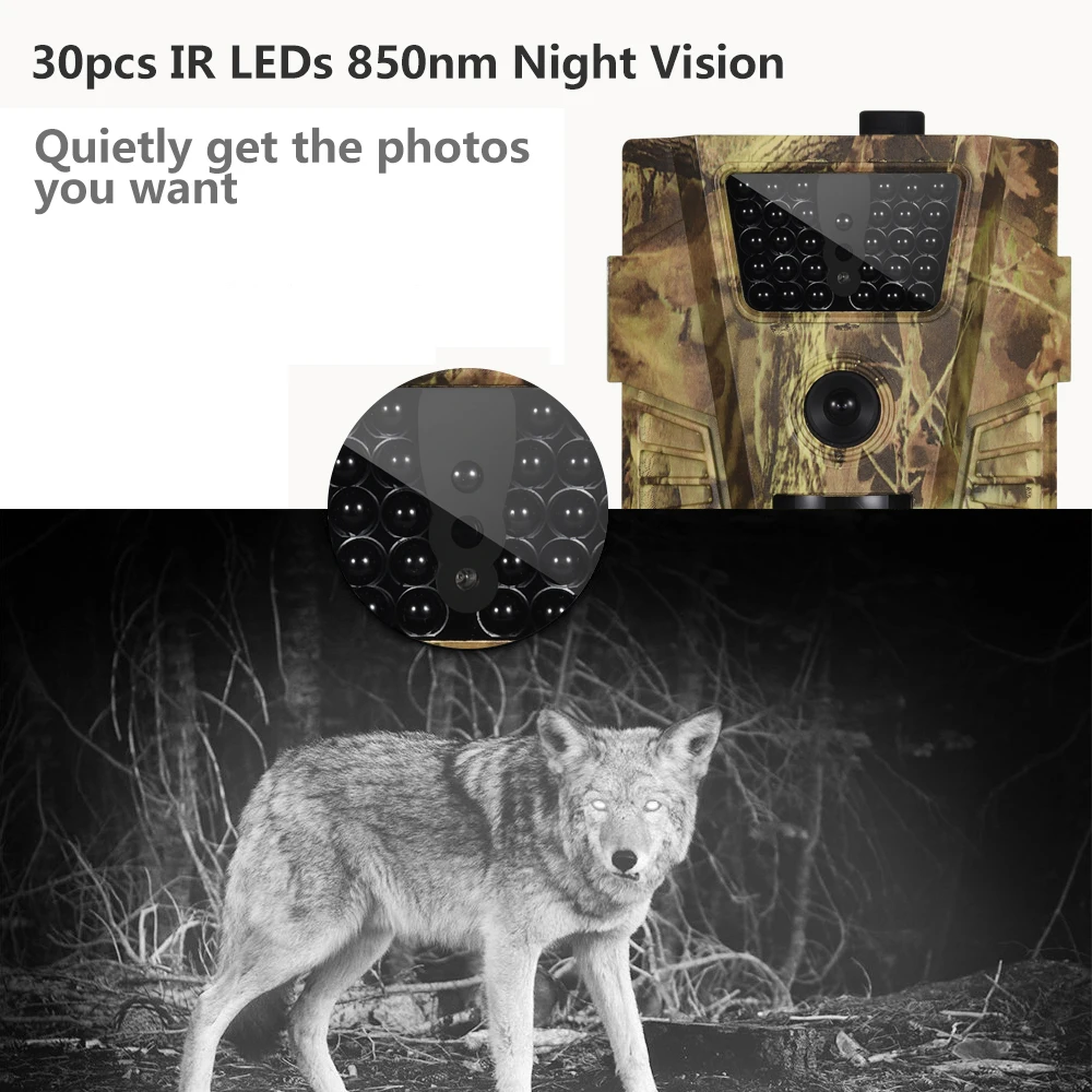 HT001B Trail camera 30 шт. Инфракрасные светодиоды Скаут Ночная охотничья камера 120