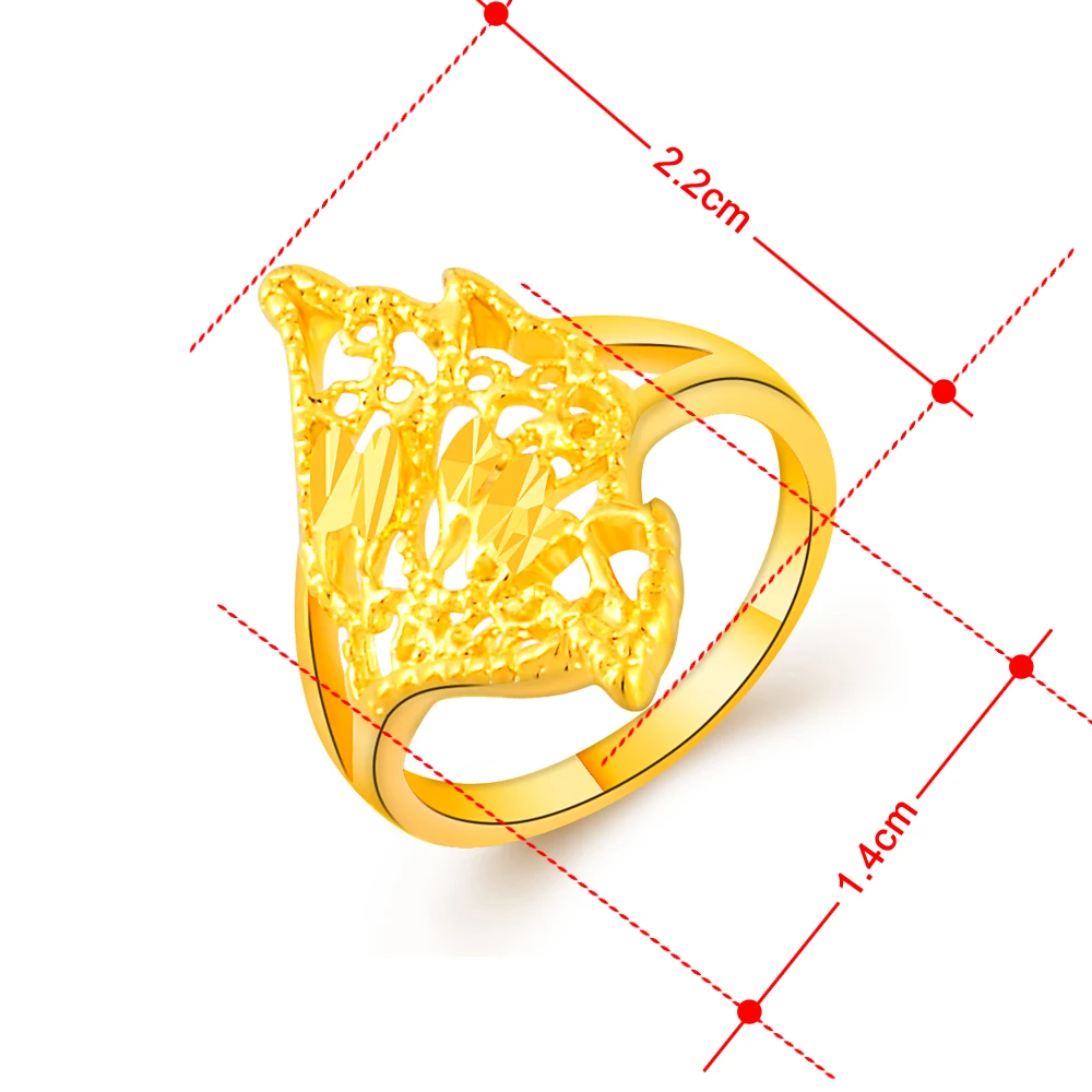 2017 Fashion Design Lotus Shaped Vacuum Yellow Gold Color Rings Anillo Wrap For Women And Girls Unique Bague Jewelry | Украшения и