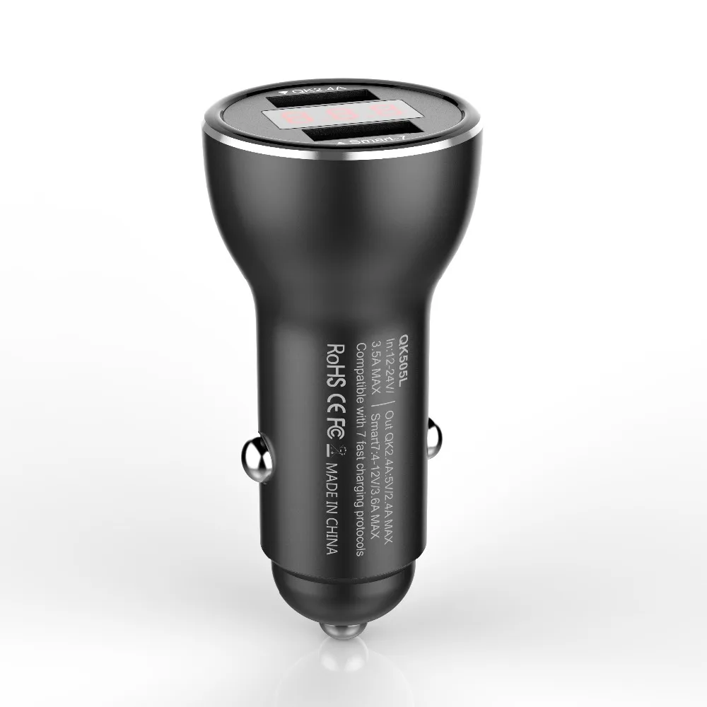 Автомобильное зарядное устройство двойной USB адаптер Быстрая зарядка 3 0 QC