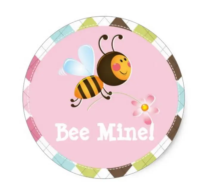 

1.5inch Bee Mine Valentine's Day Classic Round Sticker