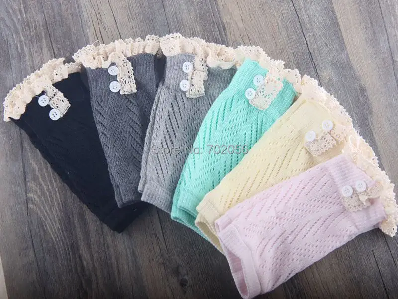 Кружевные манжеты для сапог трикотажные гетры ботинок с кружевной отделкой и