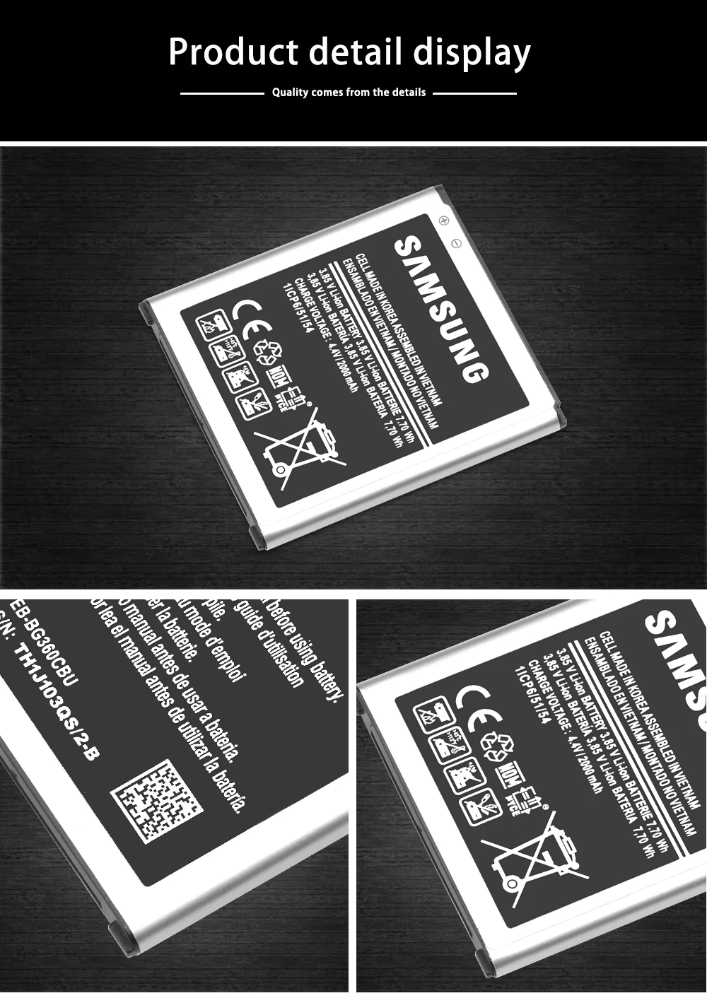 Samsung телефон батарея EB-BG360BBE 2000 мАч для samsung Galaxy Core Prime G360 G361 G360V G3608 G360H батареи