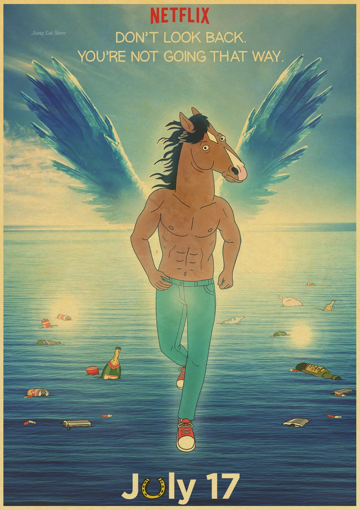 H167 Американский мультфильм аниме BoJack всадник винтажный бумажный плакат настенная живопись украшение дома 42X30 см 30X21 см - Цвет: H167
