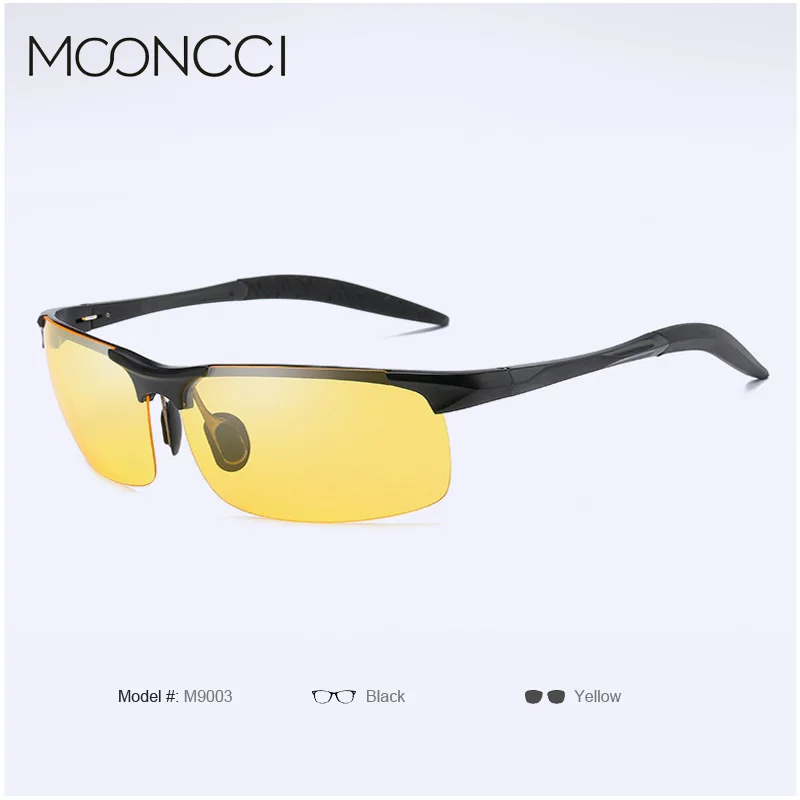 MOONCCI HD очки ночного видения Поляризованные для вождения мужские роскошные алюминиевые желтые Солнцезащитные очки Мужские брендовые очки для вождения автомобиля