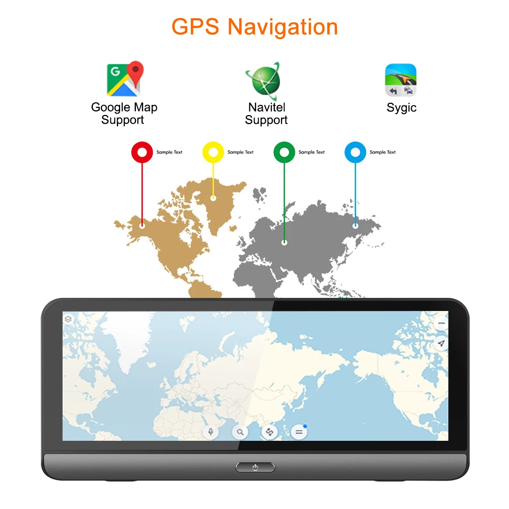 Автомобильный видеорегистратор YANTU 4G GPS 8 дюймов Android 5 1 Wi Fi 1080P|Видеорегистраторы| |