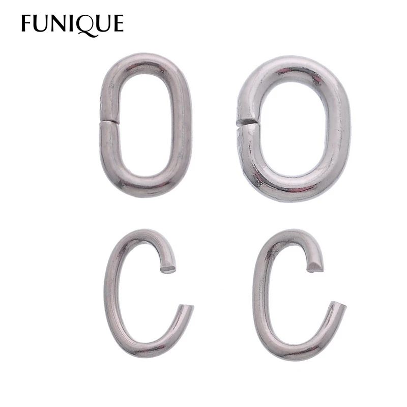 FUNIQUE 100 шт из нержавеющей стали открытое овальное кольцо DIY Ювелирные изделия