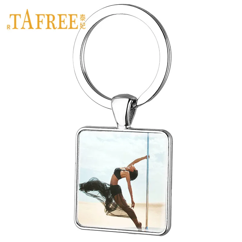 TAFREE модный женские Pole брелок для ключей с изображением танцующей пары ключ кулон
