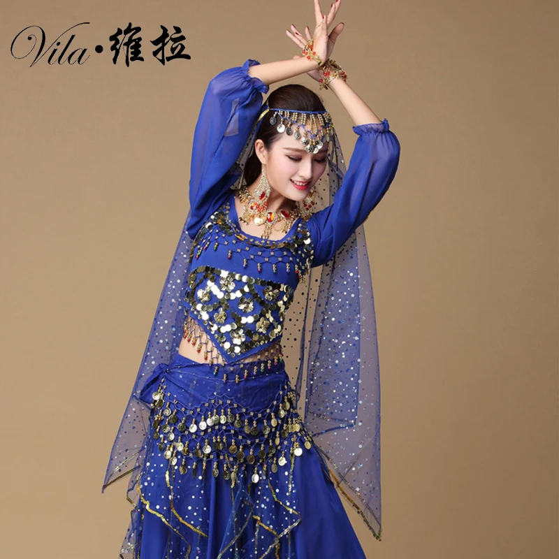 Женский костюм для танца живота комплект из 9 предметов индийское Платье Для