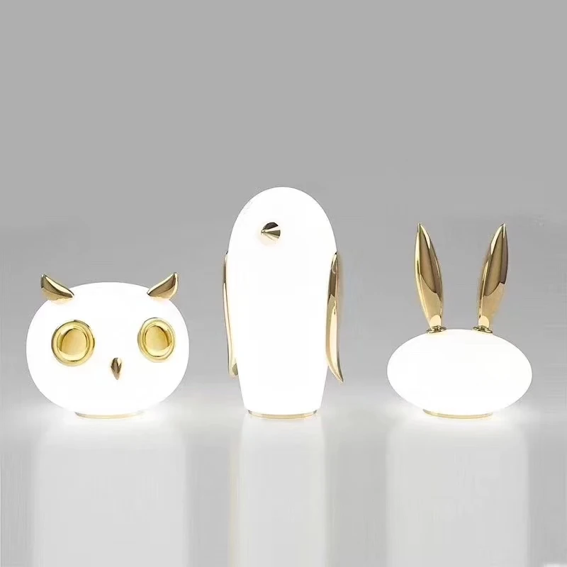 Скандинавские креативные стеклянные настольные лампы с животными современный