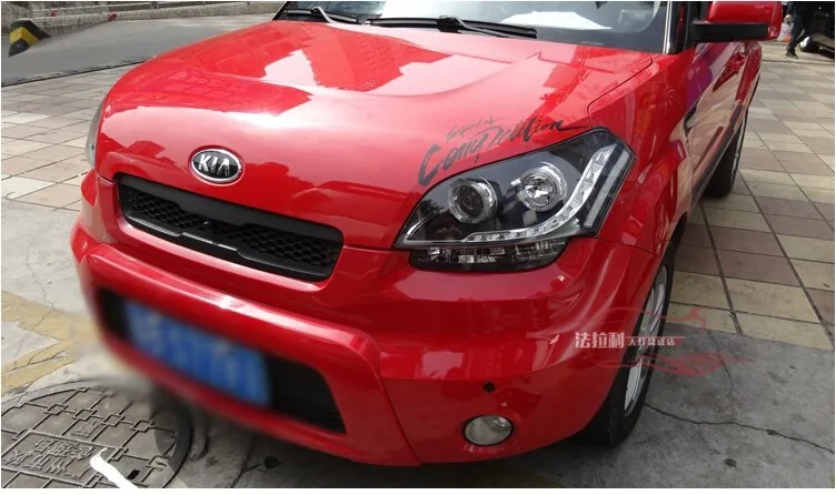 Автомобильный стиль для KIA SOUL фары 2009-2013 SOUL светодиодный фонарь для автомобиля angel eye светодиодный drl H7 hid Биксеноновые линзы ближнего света фара