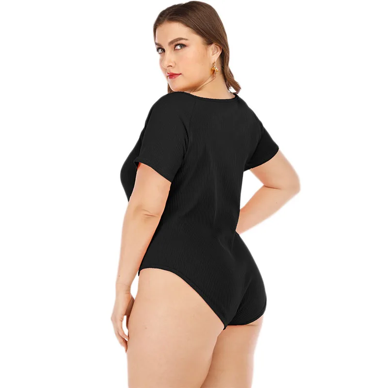 SEBOWEL размера плюс с V-образным вырезом коротким рукавом женские летние