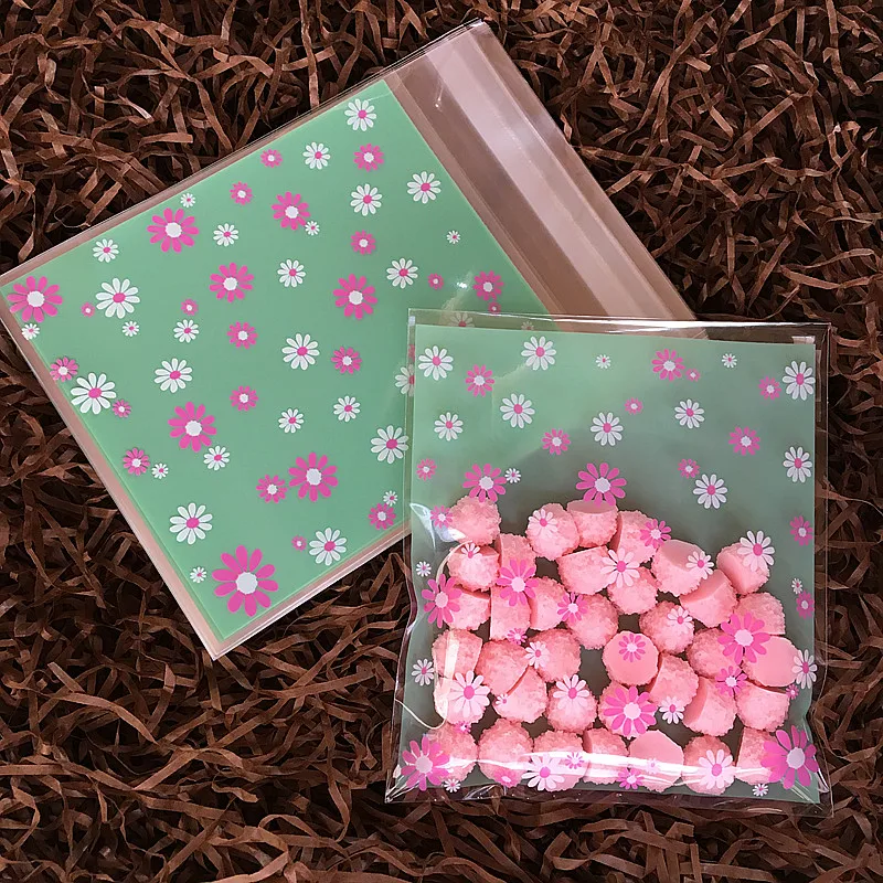 Зеленый цветок маргаритки детский душ выпечка еда молния замок печенья