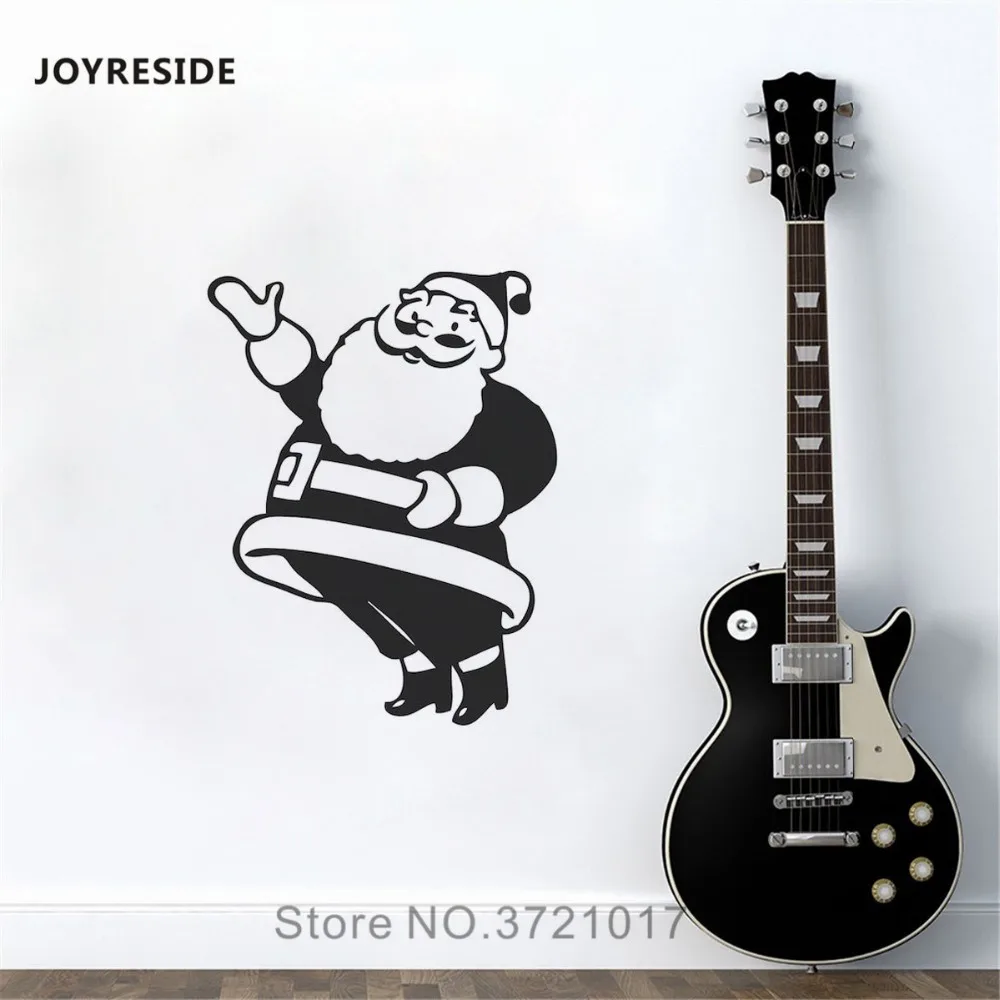 Праздничная Рождественская Наклейка на стену с Санта Клаусом Виниловая наклейка