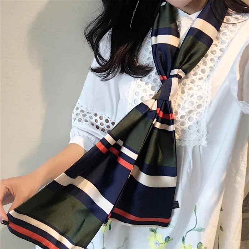 Новинка 2017 года атласная поверхность универсальные печати Шелковый шарф Для