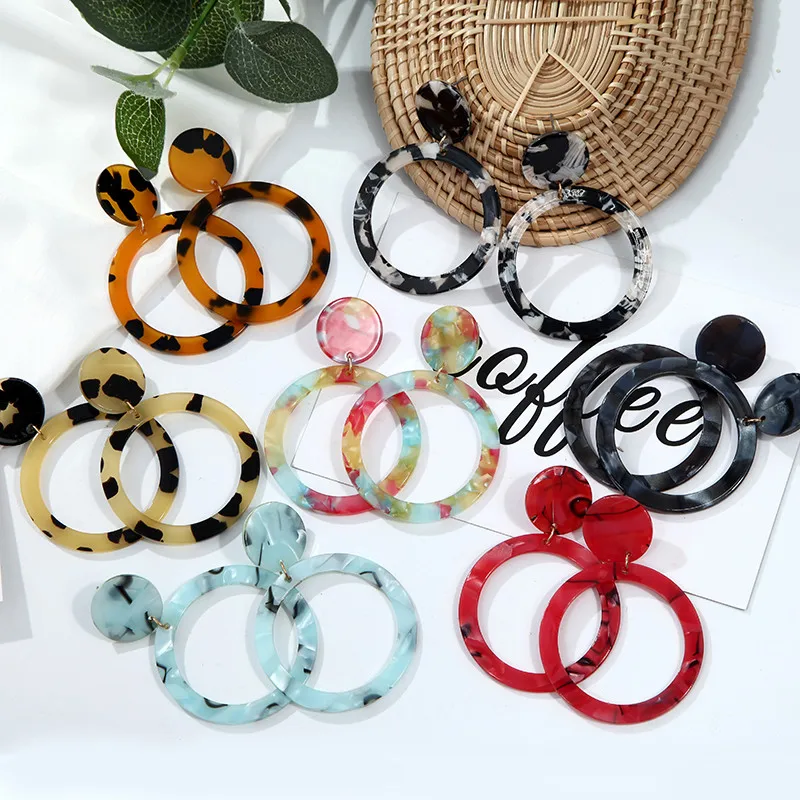 Женские акриловые сережки подвески вечерние геометрической формы с уксусной