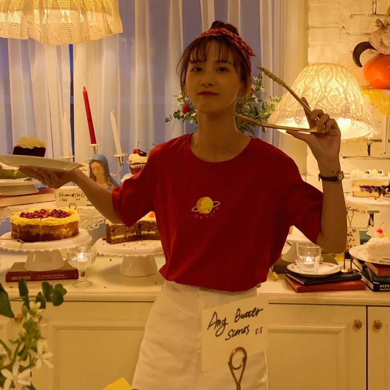 Женская летняя футболка в японском стиле осень 2019|Футболки| |