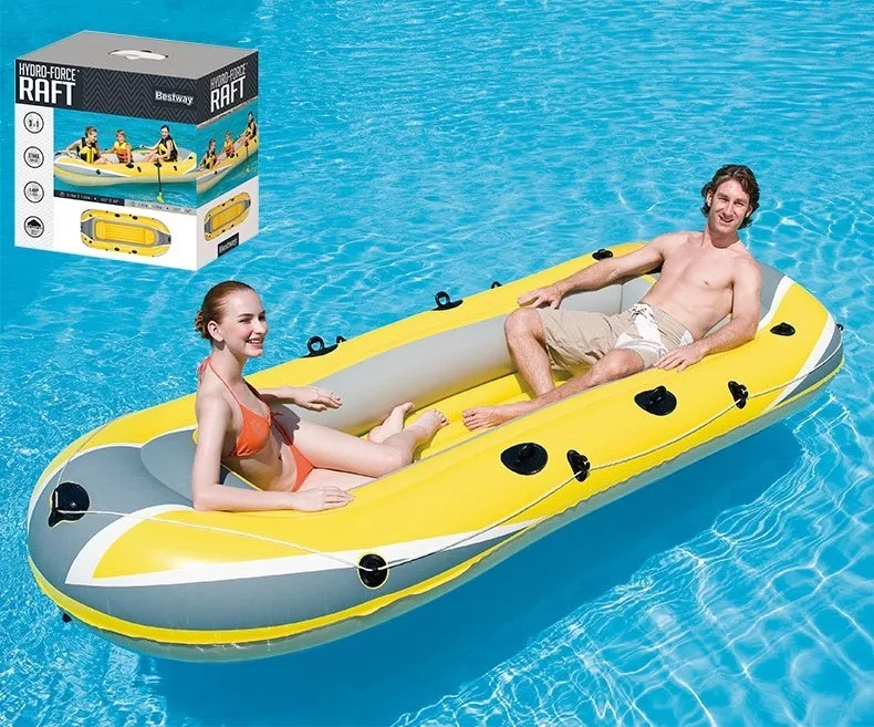 61064 Bestway 2,28 м х 1,21 м(9"* 48") надувная рыбацкая лодка/пластиковая каноэ для 3 человек/штурмовая лодка/резиновая лодка для 3 человек/каяк
