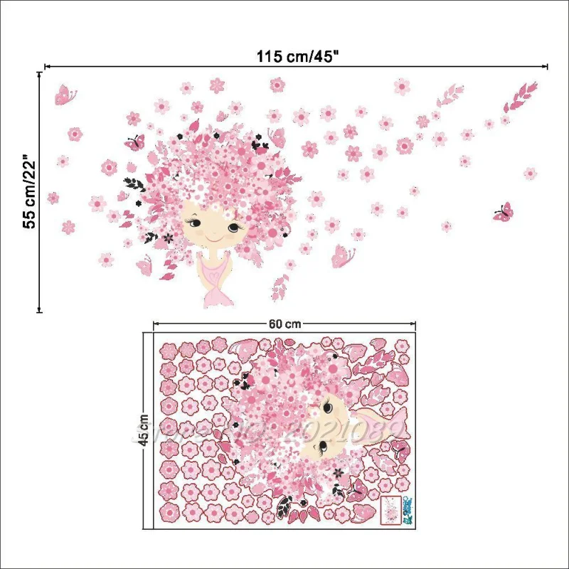 Лидер продаж креативные наклейки на стену розовый мермен малыш Русалка Дизайн 2016