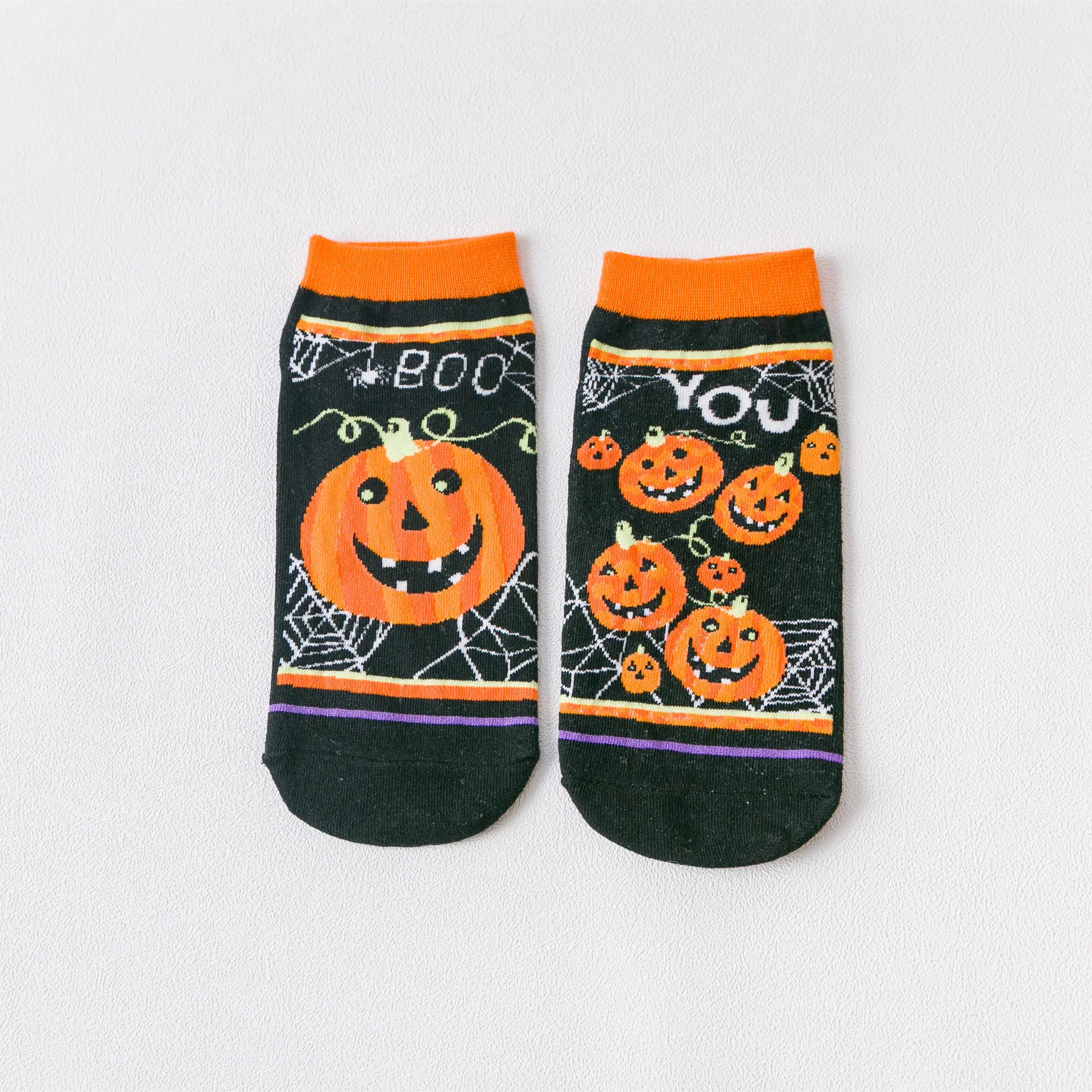 4 Популярные модные носки Harajuku с забавным рисунком из мультфильма chaussettes, женские носки с головой тыквы и лося, милые носки до щиколотки kawaii happy - Цвет: 4