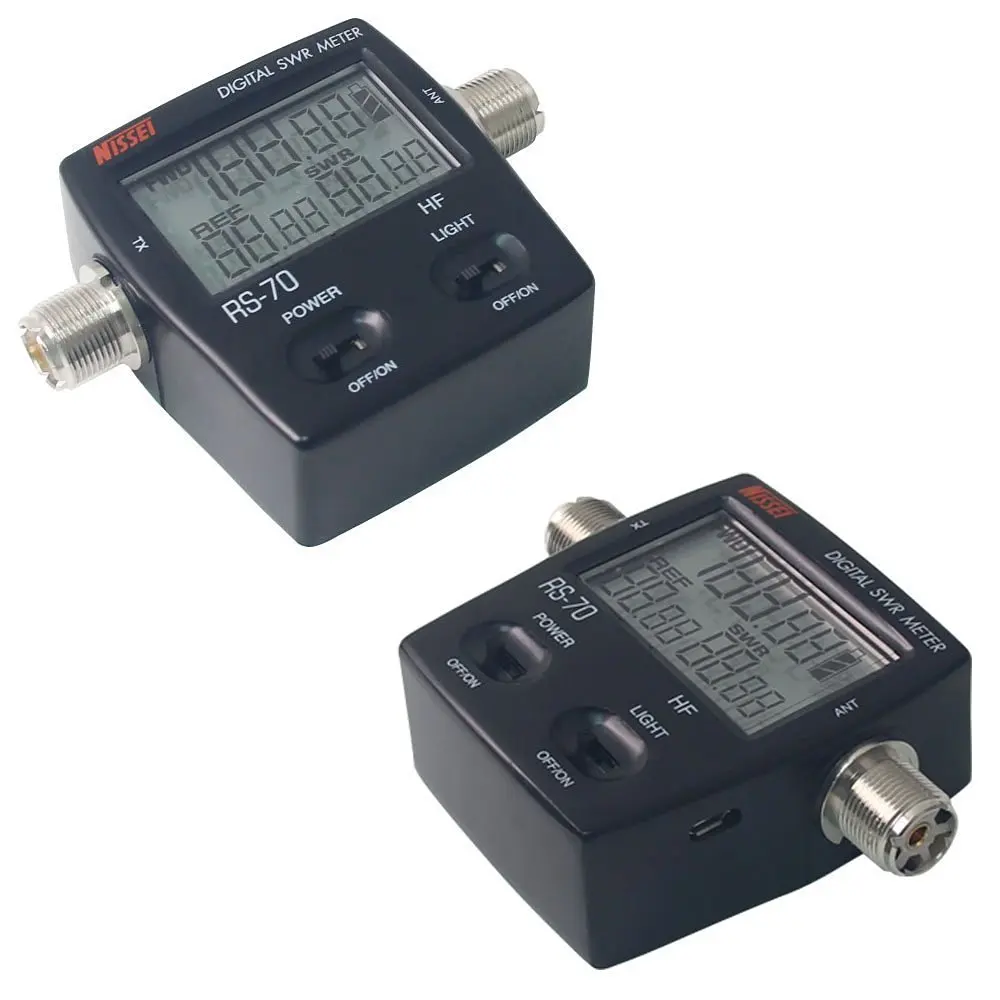 Best NISSEl RS-70 RS70 Digital SWR&Power Meter 1.6-60 Mhz HF 200W For 2 Way Radio M Type Connector SWR Power Meter walkie talkie enlarge