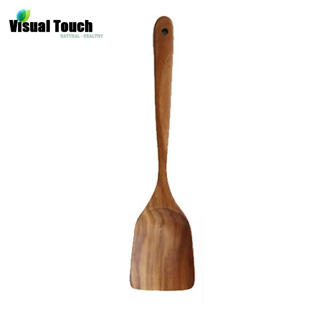 Кухонный гаджет из тикового дерева с плоской головкой лопатка для