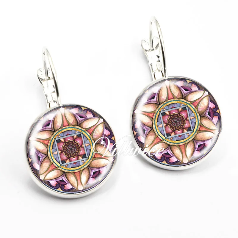 2020 Новое поступление серьги с мандалой ювелирные изделия Ом Символ дзен буддизм
