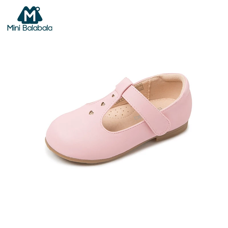 Mini Balabala/детская кожаная обувь с Т образным ремешком для маленьких девочек