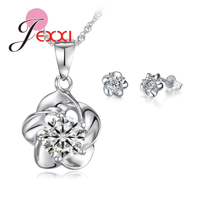 Hot Fashion Necklaces Choker+ Earring Jewelry Set Beautiful Flower Pendants For Fantastic Woman Propose Bijoux Two Color | Украшения и