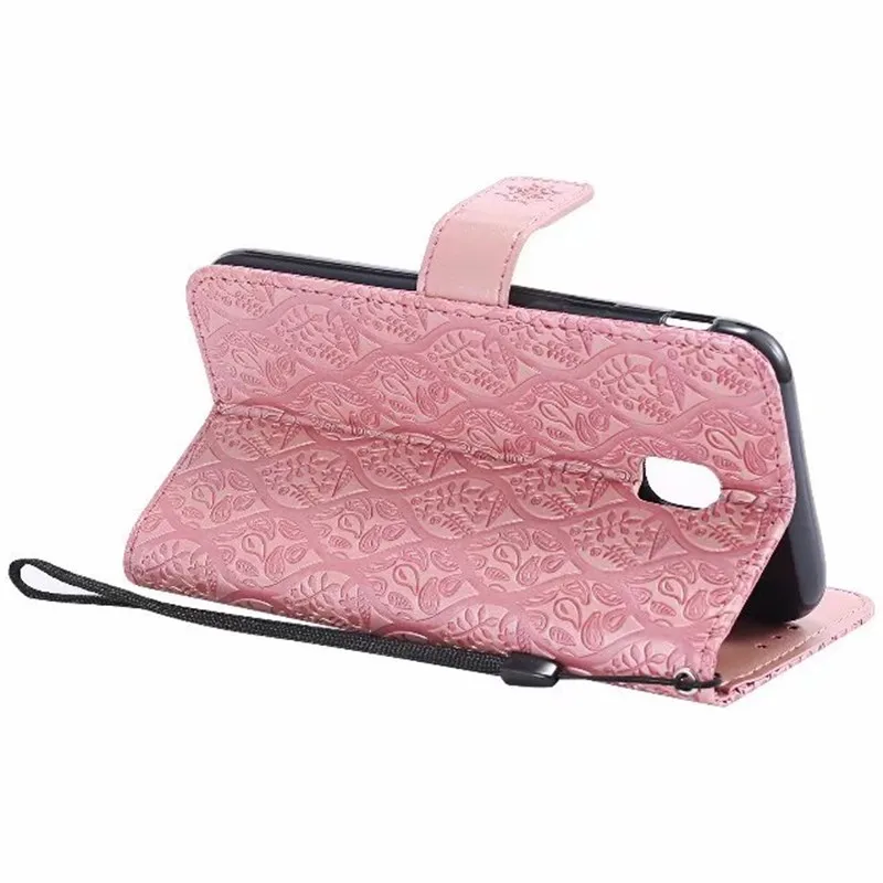 3D чехол-Кошелек из ротанга с цветочным узором и тиснением для Samsung Galaxy J3 2017