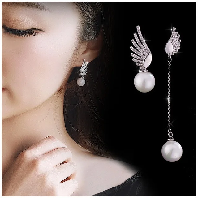 Женские асимметричные серьги гвоздики из стерлингового серебра 925 пробы с