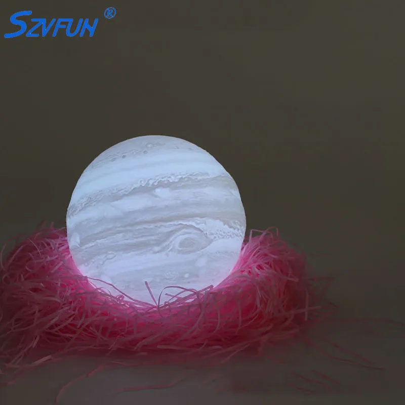 3D принт лампы Юпитер красочные луна лампа перезаряжаемая Luminaria LED ночник