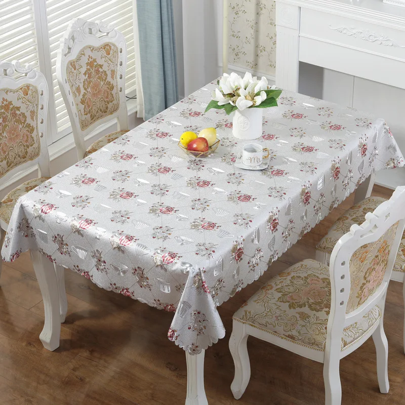 ПВХ водонепроницаемая круглая Роскошная Скатерть Прямоугольные скатерти