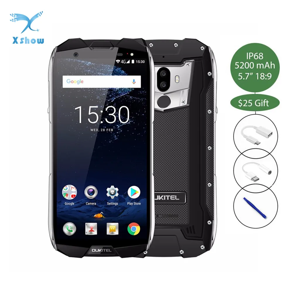 Oukitel WP5000 IP68 прочный смартфон Водонепроницаемый 5 7 дюймов 18:9 полный Экран Octa Core 6 Гб