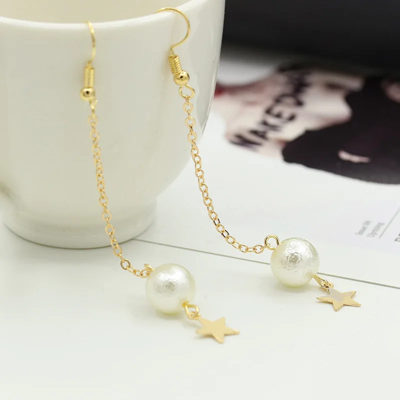 Длинные висячие серьги для женщин имитация жемчуга ювелирные изделия из золота