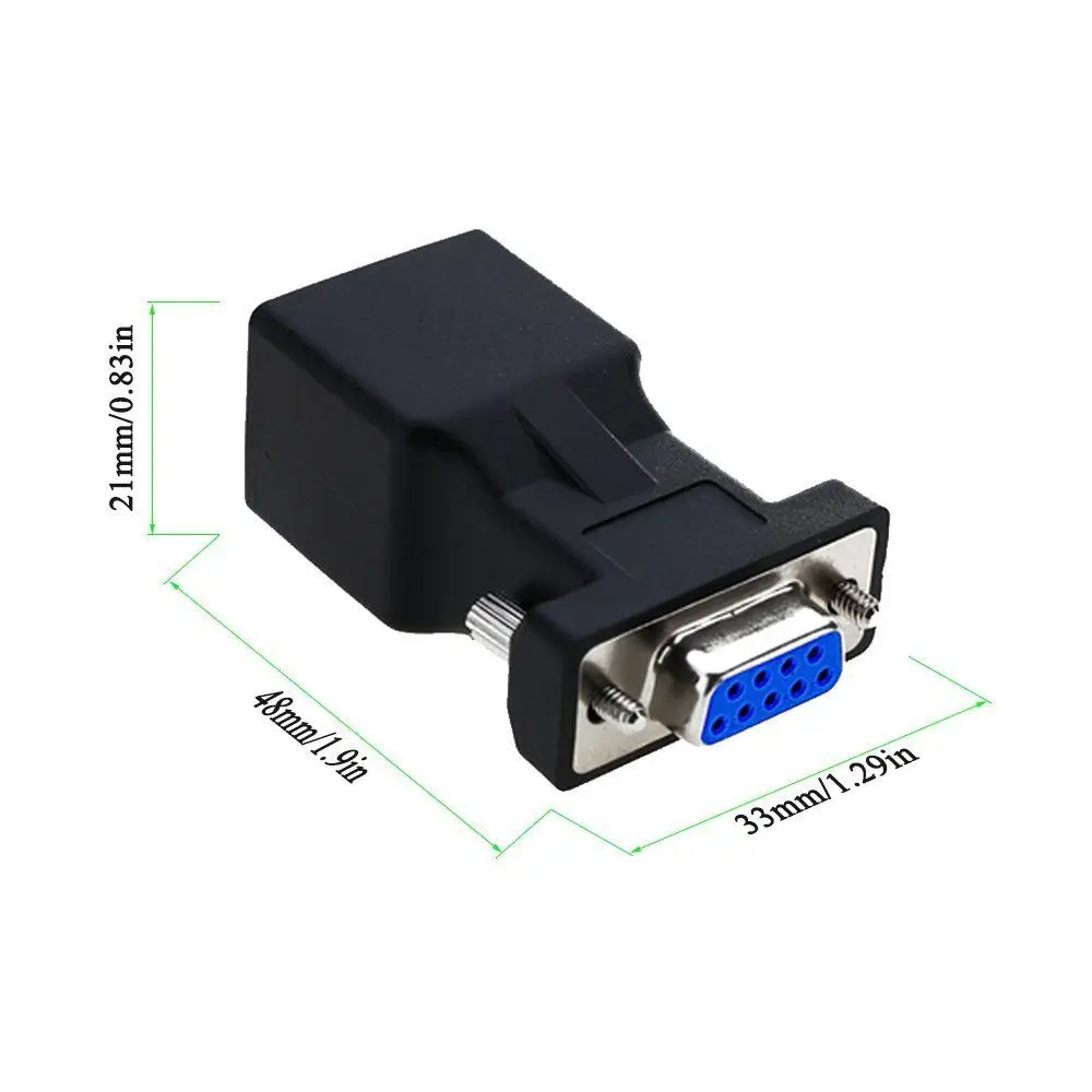 DB9 RS232 гнездовой порт к RJ45 разъем Серийный удлинитель LAN CAT5 CAT6 сетевой Ethernet кабель