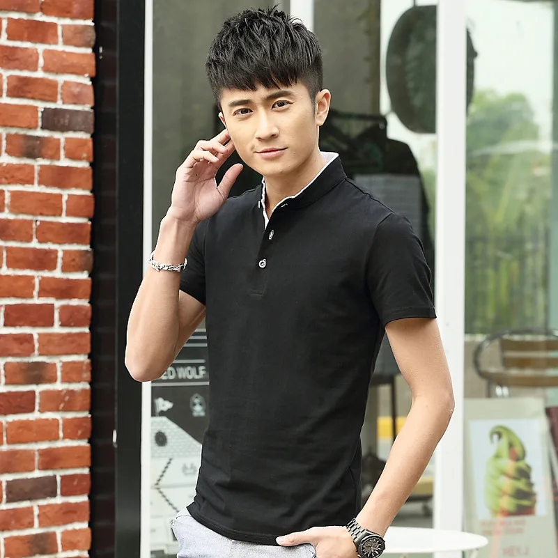 

Summer 2020 spring and summer burst models of trade men's short-sleeved polo shirt tide Korean men's fashion male polo clothing
