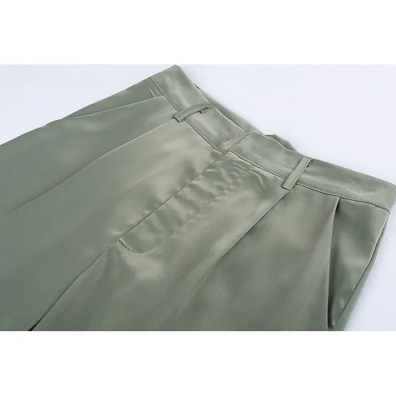 Брюки макси для женщин с высокой талией на молнии карманом летние большие